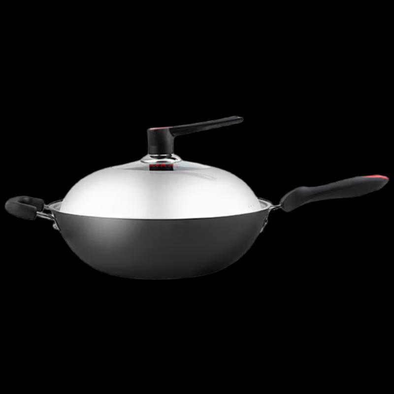 COOKER KING 34cm Cast Iron Non-stick Wok