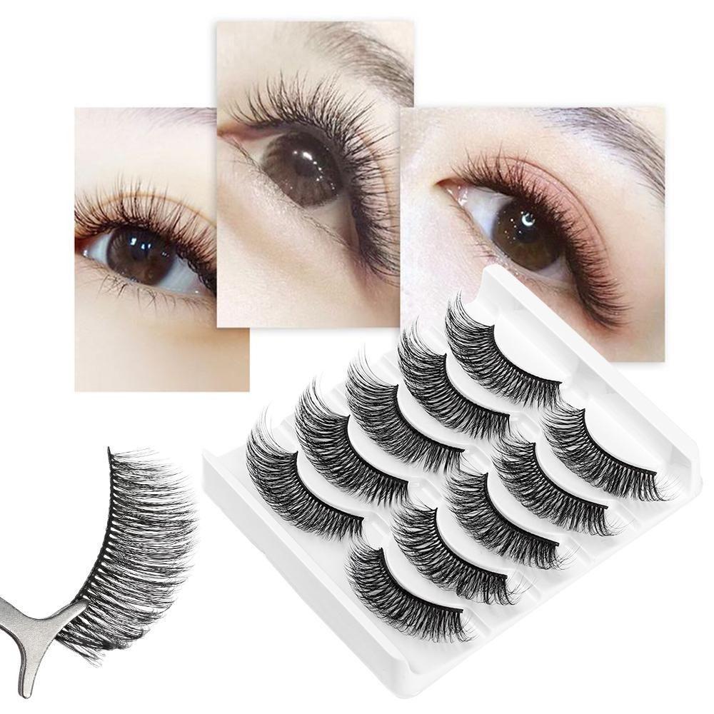 

Handmade Beauty Makeup Professional False Eyelashes Natural Long Wispy Fluffy 3D Faux Mink Hair