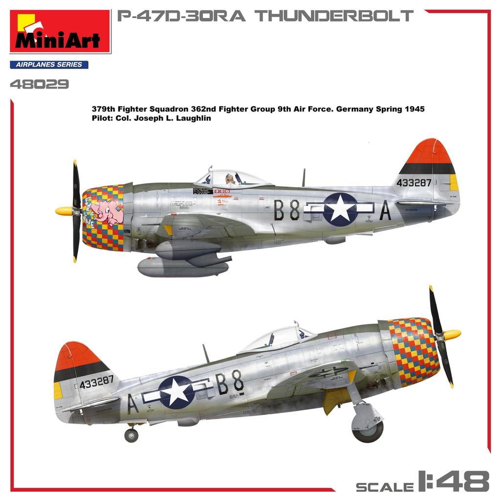 Miniart scale American Thunderbolt Advanced Kit Plastic Model Kit MA48029 1/48 P-47D-30RA