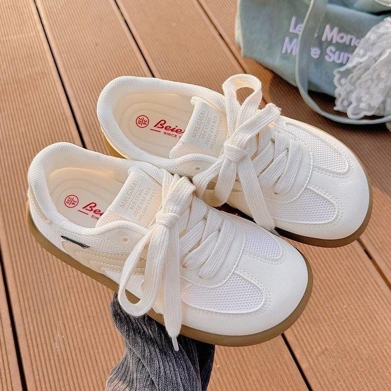 Niche original versatile little white shoes women's 2025 summer new round head German training shoes breathable mesh casual sports shoes