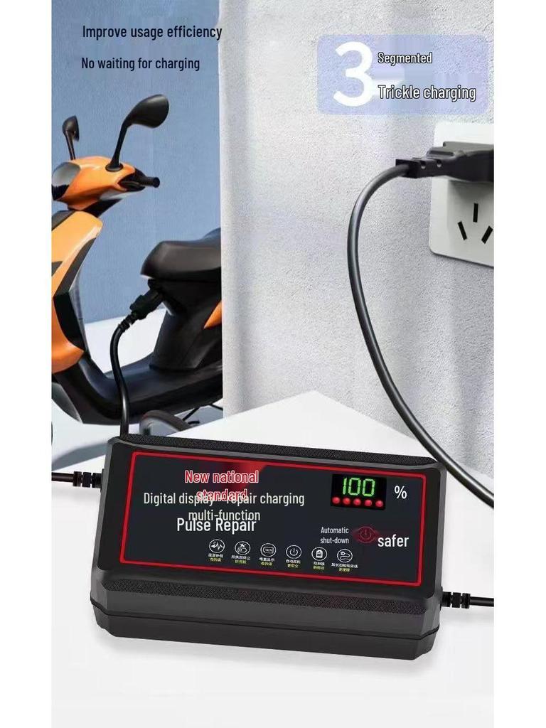 Smart Power-Off Battery Charger for 48V/60V/72V Lead-Acid & Graphene Electric Vehicles