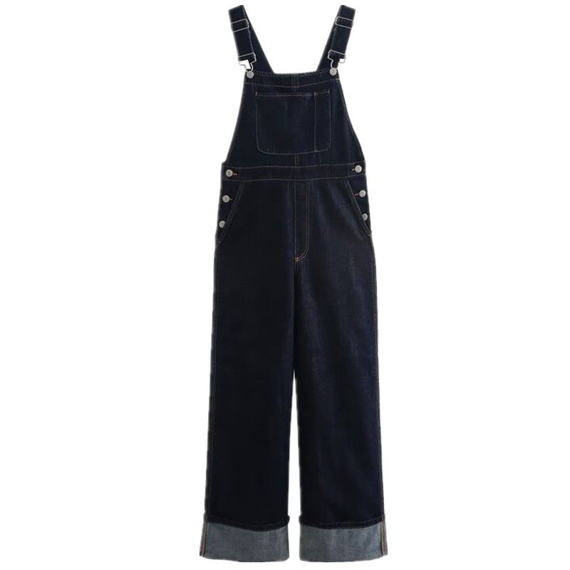 Fashion Style 2024 Autumn New Arrival Women's Easiest for Match Slim Looking Casual Mid Waist Denim Suspenders Pants 8197291