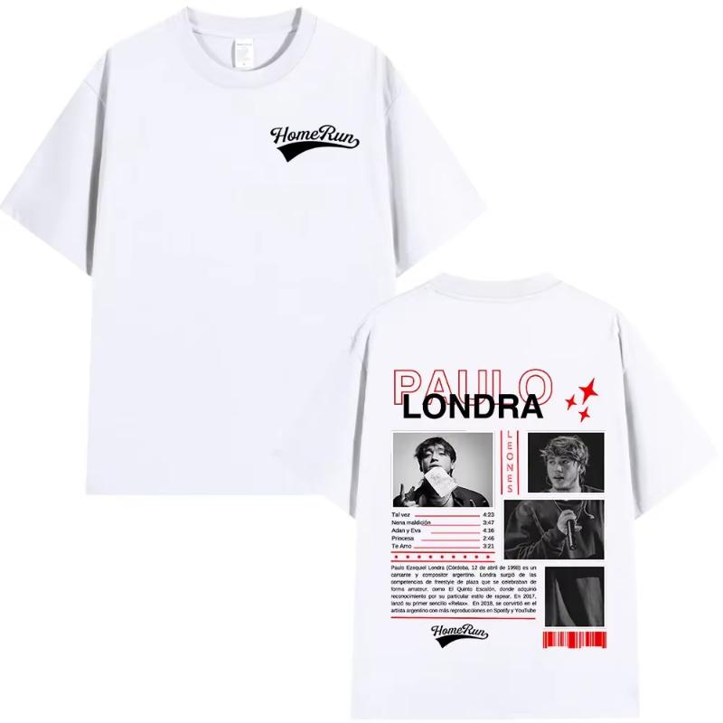 

Rapper Paulo Londra Homerun T-shirts Men Women Fashion Hip Hop Oversized T Shirts Comfort Cotton Short Sleeve T-shirt Streetw... S разноцветный