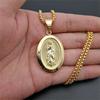 Religiöse Madonna Jungfrau Maria Halsketten Anhänger Weiblich Goldfarbe Edelstahlkette Für Frauen Christlicher Schmuck Geschenk X1368