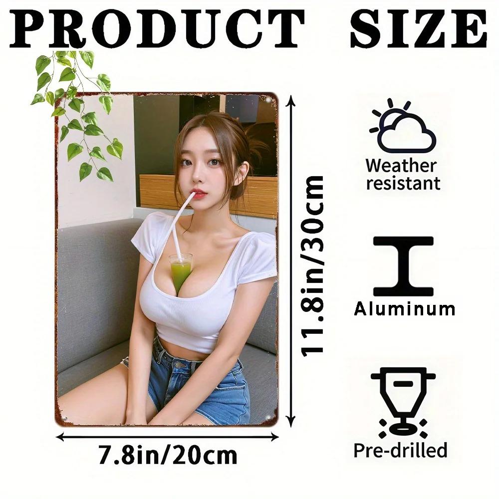 Vintage Aluminium Metall Wandschild Retro Café Garage Dekoration 20x30cm