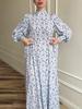 2025 Spring Loose Tie Floral Satin Long Sleeve Dress