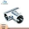 316 Stainless Steel 90° Open Body Pipe Clamp Tee, Marine Yacht Hardware, Mirror Polished
