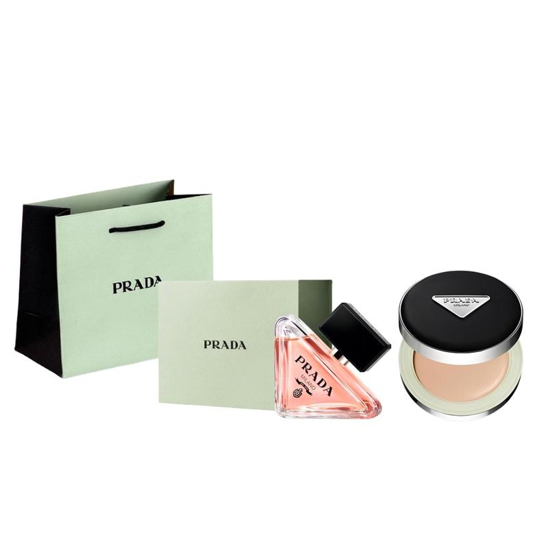 Набор парфюма Prada I am unpredictable + нейлоновая пудра-кушон, и подарочный набор с косметикой, концентрированный парфюм My Unpredictable 50 мл + нейлоновая пудра-кушон #LN10 коричневый