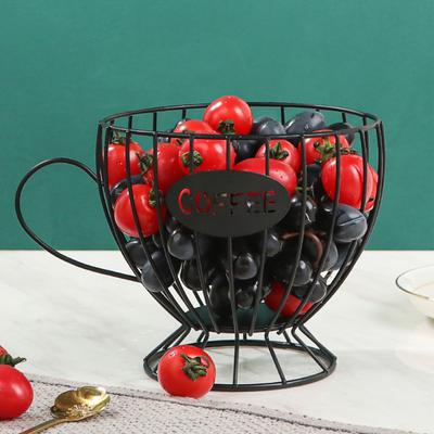 Pevný Železný Moderní Dutý Design Koš na Skladování Šálků Kávy Stojan na Ovoce