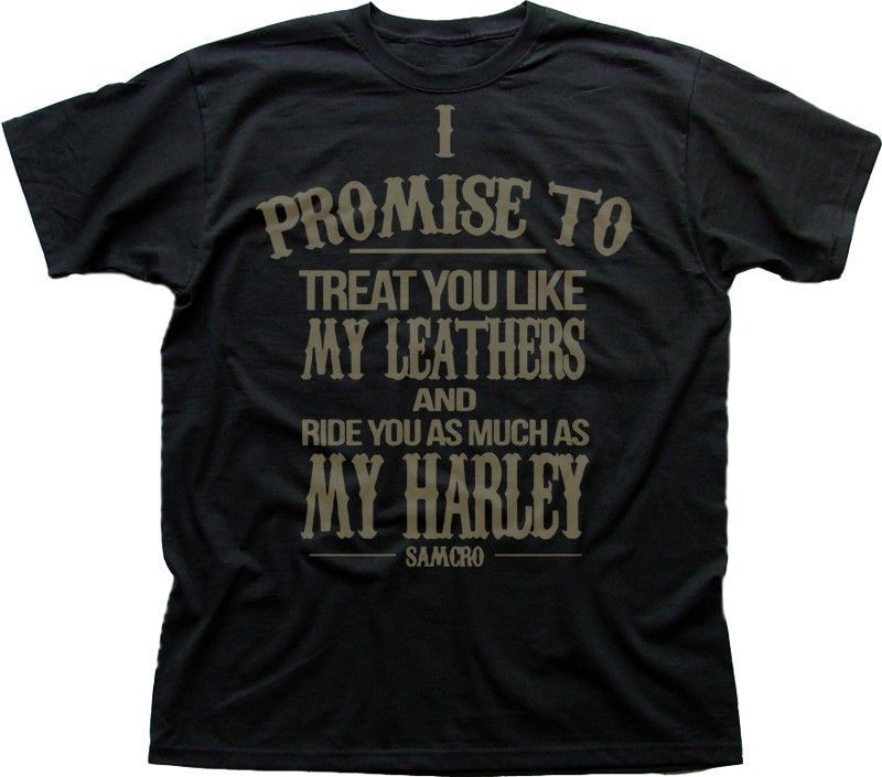 Original SAMCRO I promise to ride you motorcycle leathers Harley t-shirt 9356 S разноцветный