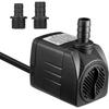 1500L/H Submersible Water Pump, 25W Ultra Quiet Aquarium Pump with 48hs Dry Burning, Fountain Pump with 5ft Power Cord and 2 Nozzles, Water Pump for A