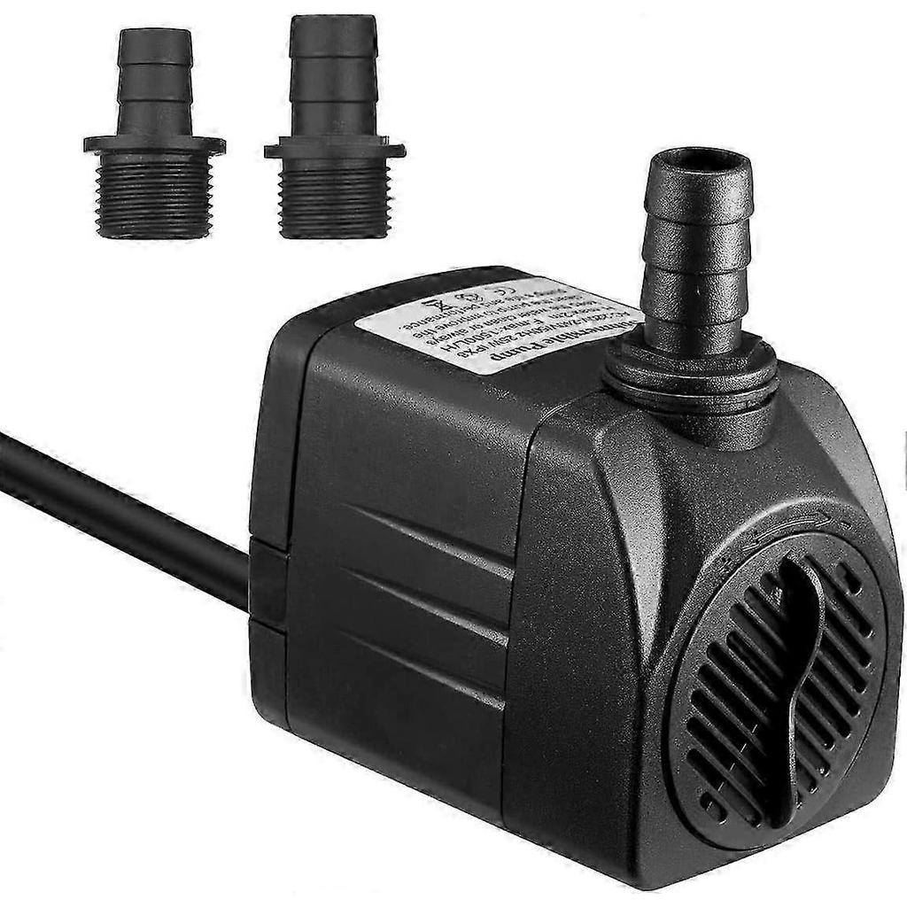 1500L/H Submersible Water Pump, 25W Ultra Quiet Aquarium Pump with 48hs Dry Burning, Fountain Pump with 5ft Power Cord and 2 Nozzles, Water Pump for A