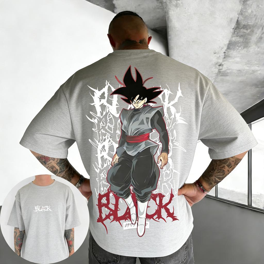 Plus Size Dragon Ball Summer Anime Printed Mens and Womens Tshirt Casual Parent Child Tops Harajuku Style Y2K Street Fashion
