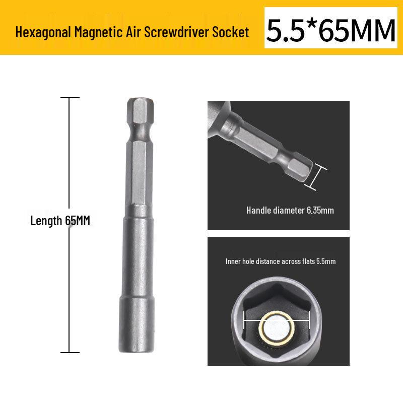 65mm Durable Magnetic Hex Socket Head for Impact Driver with Strong Magnetism