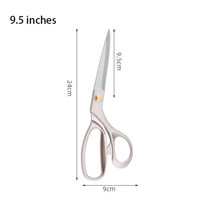 

Бытовые портновские ножницы из нержавеющей стали 8, 9, 10 дюймов, ручка из сплава с плоским зубом, портновские ножницы для шитья, искусственная кожа, ткань, ремесленные ножницы