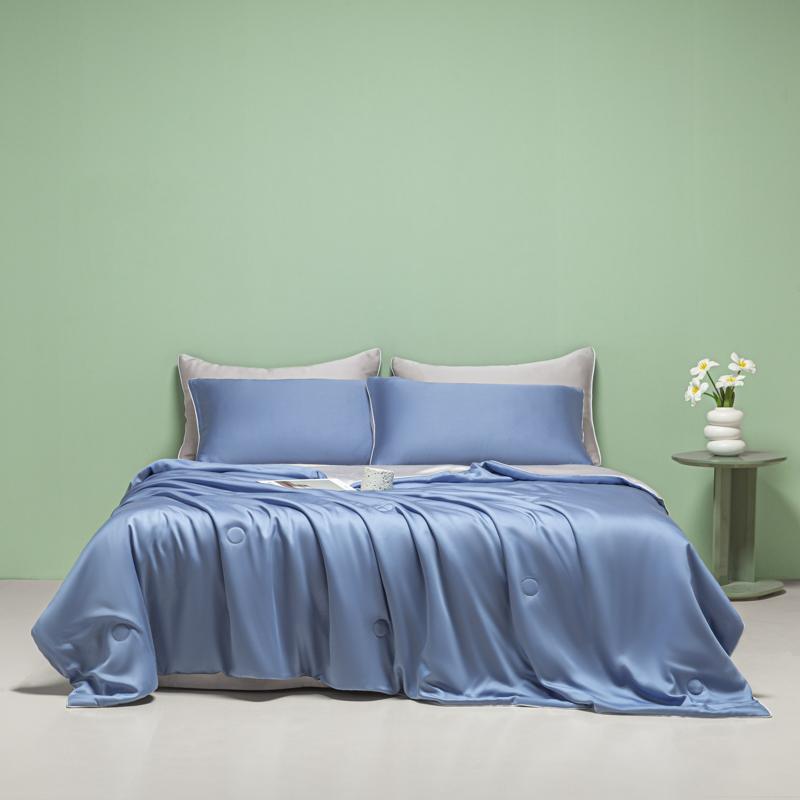 Grade A Ice Silk Summer Quilt Set Double Side Cool Feel Air Conditioner Comforter Set With Sheet Pillowcase Soft Cooling Blanket