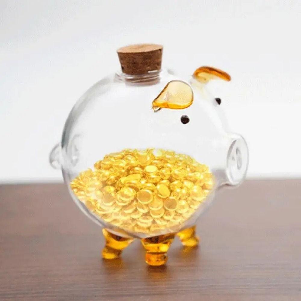 Multi-purpose Coins Saving Box Handmade Golden Beans Container Cute Piggy Money Bank  Gift