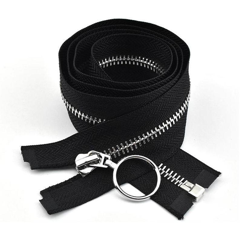 Platinum No. 5 Metal Zipper with Pull Tab & Round Ring for Jackets