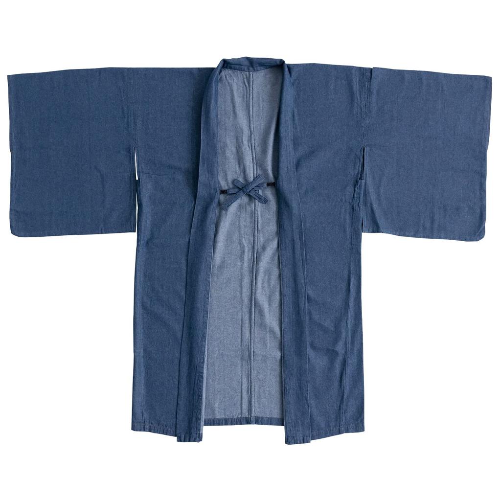 [KYOETSU] [Kyoetsu] Washable, Unlined, Plain Denim Haori Jacket for Women (M, Indigo)
