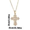 Vintage Kristallkreuz Halskette, Verstellbare O-Gliederkette Orthodoxer Schmuck, Minimalistischer Religiöser Anhänger für Unisex