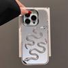 Mirror Silver Snake Phone Case Is Suitable For Iphone16Promax Women'S Apple 15 Personality 14Pro High-End