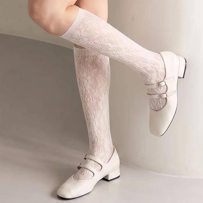 [Mimin] Spring Lace Knee Socks 2 Colors (Select 1)