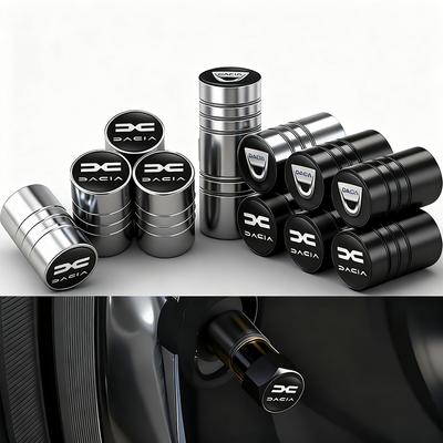 4 st Bildeckel för däckventil Däckstamsskydd Tillbehör för Dacia Duster Spring Logan Sandero Jogger Lodgy Bigster Dokker RS