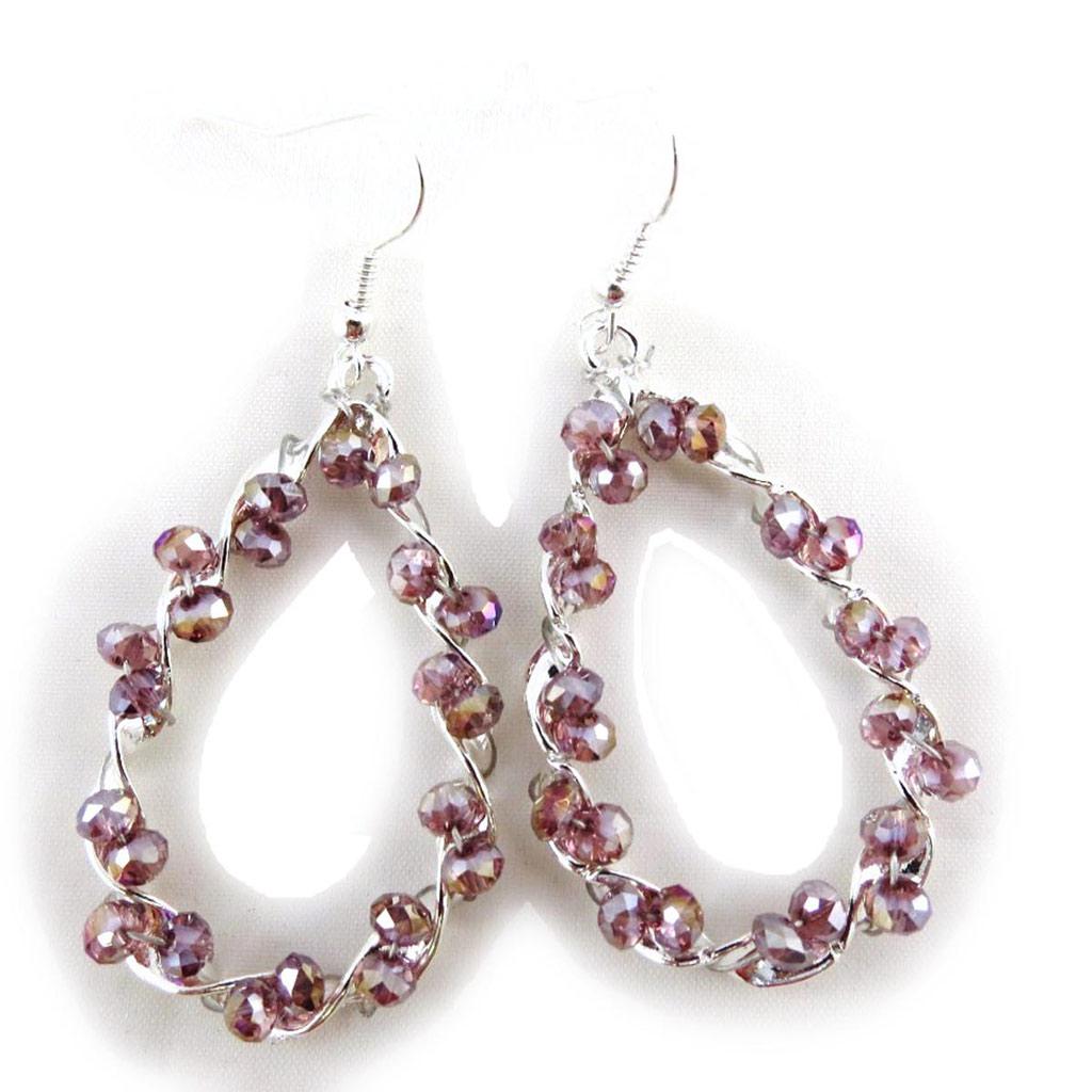 Les Trésors De Lily [J3953] - Designer Earrings 'Mineralia' Purple