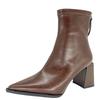 Mode Herbst Winter Damen Stiefeletten Elegant Dicke Absätze Spitzschuhe Modern Kurz Botas Para Mujer