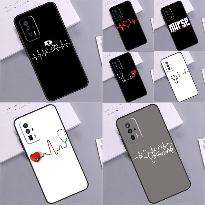 Nurse Heartbeat Case For Xiaomi 15 14 13 Ultra 11T 12T 13T 14T Pro POCO X7 Pro X3 X5 X6 F5 F6 M6 Pro Funda