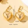 A Pair of Women's Fashionable Dangle Earrings, Smooth Heart-Shaped Ccb Pendant Earrings, Simple and Unique Hip-Hop Earrings, Suitable for Daily 