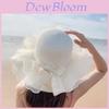 Kids Sun Protection Woven Straw Hat With Wide Brim For Beach Summer Holiday Dressup