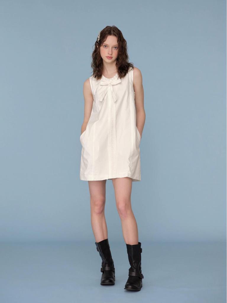 2025 Romantic Bow-Decorated Sleeveless Dress for Spring/Summer - European & American Style