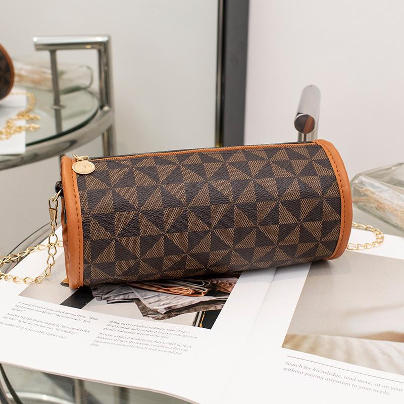 

Женская сумка новая мода принт цилиндр сумка через плечо модная простая женская сумка-подушка сумка-мессенджер сумка коричневый