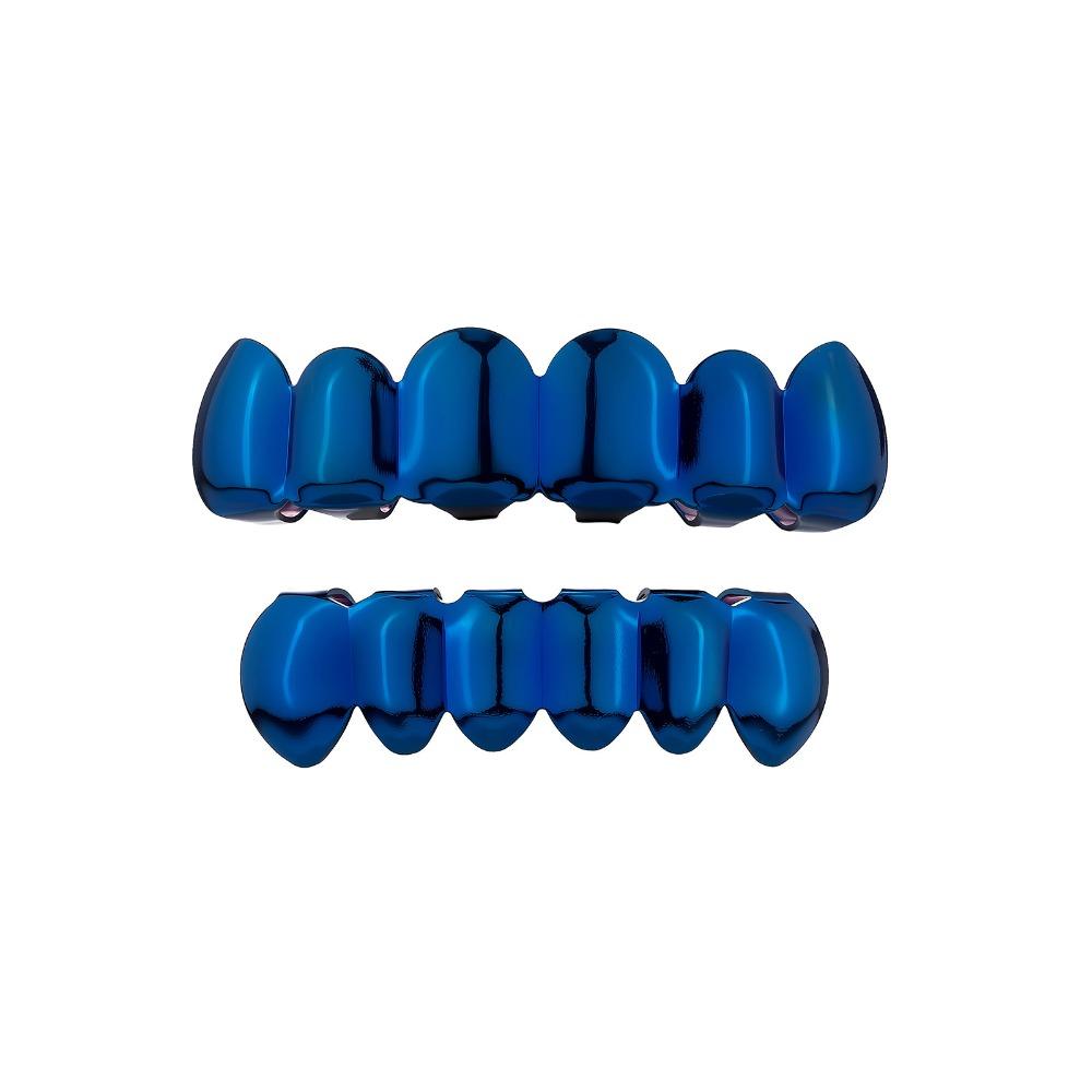 Anti Slip Teeth Grillz Top Bottom Set Glossy Finish Teeth Jewelry Fashion Teeth Grillz Caps Events