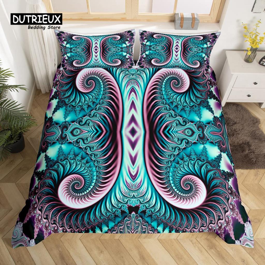 Bohemian Mandala Bettwäsche-Set, 3-teiliges Bettwäsche-Set, Weiche Bequeme Atmungsaktive Bettbezüge, Für Schlafzimmer Gästezimmer Dekor