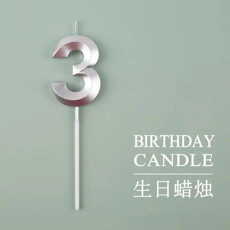 New 0 1 2 3 4 5 6 7 8 9 Cake Topper Kids Girls Boys Baby Party Supplies Colorful Decoration Wedding Birthday Number Cake Candles