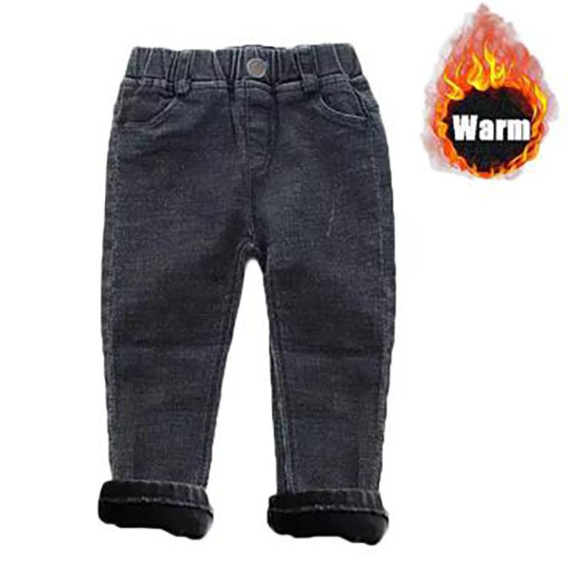 

Дитячі Весна Осінь Зима Товсті Теплі Джинси Фліс Хлопчики Дівчата Повсякденні Джинсові Штани Дитячі Штани 120cm