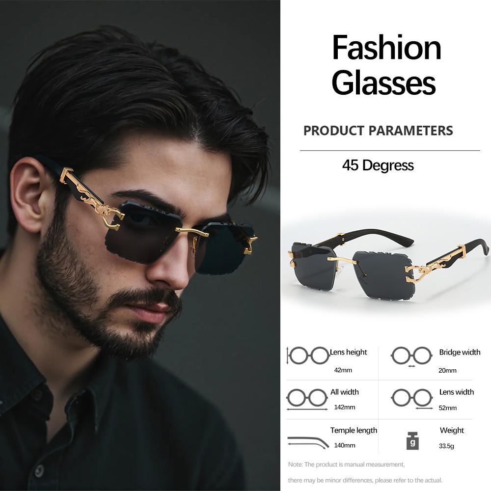 

Современные минималистичные солнцезащитные очки с геометрической огранкой и вырезанным безрамным дизайном линз, изысканной металлической отделкой, мужские Tawny