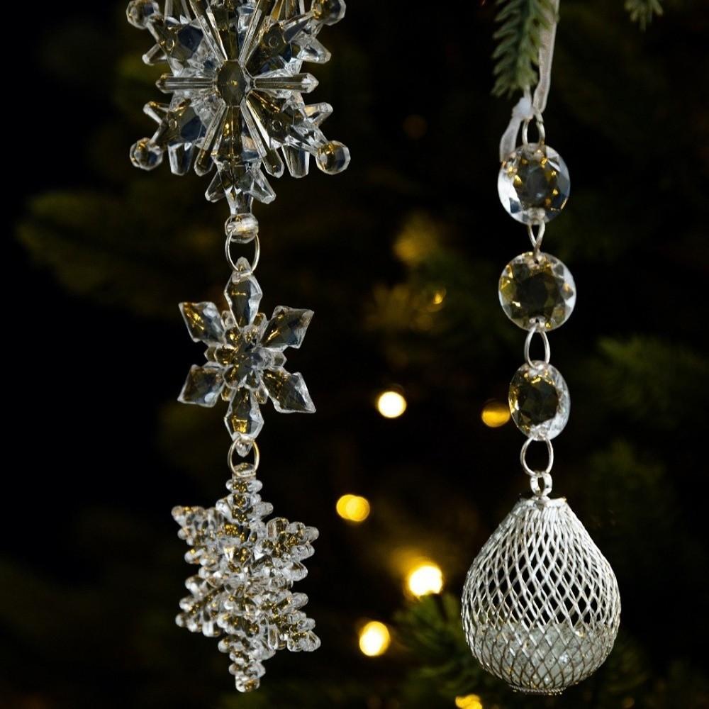 Five-pointed Stars Christmas Tree Decoration Snowflake Transparent Christmas Bell