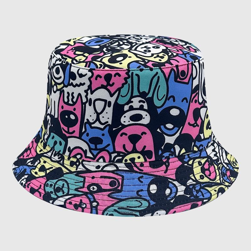 Dye Tie Fisherman Hat Uv Protection Assorted Colors Print Butterfly Cat Leaf Cap