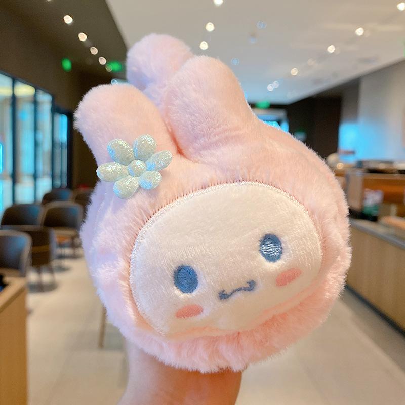 

Детские милые наушники с кроликом для девочек в школе, теплые ветрозащитные наушники для осени и зимы, для младенцев и бархата