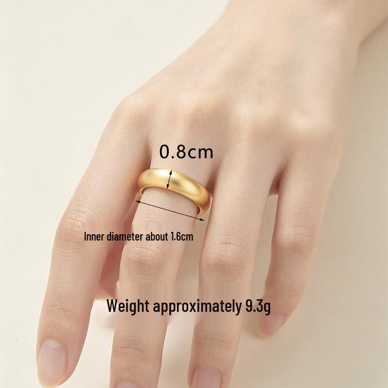 Vietnamese Sand Gold Wide Noodle Bangle for Women - Copper Alloy Simulated Jewelry