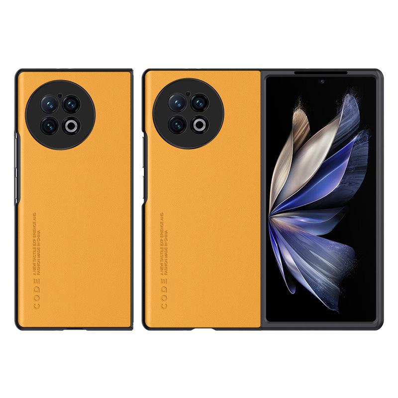 Vivo X Fold5 Luxury Leather Business Protective Case – Anti-fall, Plain Leather Grain Design