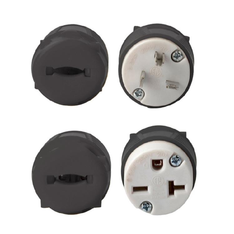 3-Wire Grounding NEMA 6-20P Male Power Plug/NEMA 6-20R Female Power Socket for Industrial Equipment and Home Projects