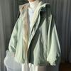 Winter Loose Korean Style Workwear Coat Women Thick Fleece Lined Jacket Vintage Fashion Clothes
