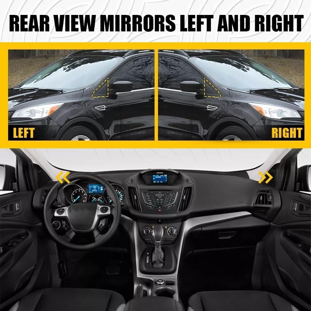 1 Pair Car Rearview Triangle Molding Cover Trim for Ford Escape 2013 2014 2015 2016 2017 2018 2019 (1 Pair)