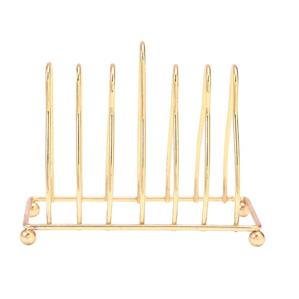 Golden Iron Plate Holder Kitchen Accessory Countertop Ganizer Home Storage Triangle Racks Premium Material Workmanship