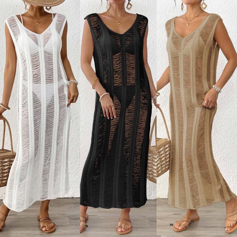 Women's Sexy Cut Out Tank Top Beach Bikini Smock Loose Long Dress
