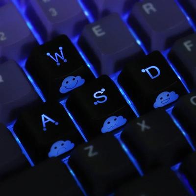 2026 Replace Keycaps Cute Emo Keycap Set WASD Arrow Broadside Lighting Key Cap for Mechanical Keyboard Compatible with MX Switch